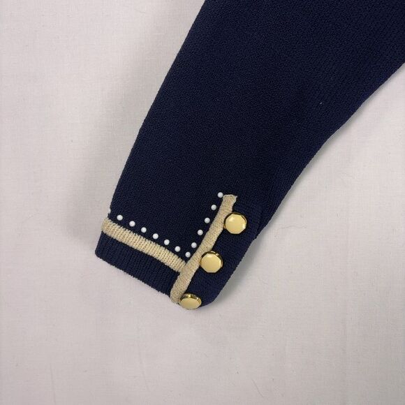 St. John Vintage St. John Collection By Marie Gray Knit Women's Navy Cardigan - Picture 7 of 7
